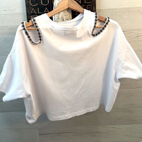 THE KOOPLES LADIES COLD SHOULDER CROP TOP - Picture 2 of 6